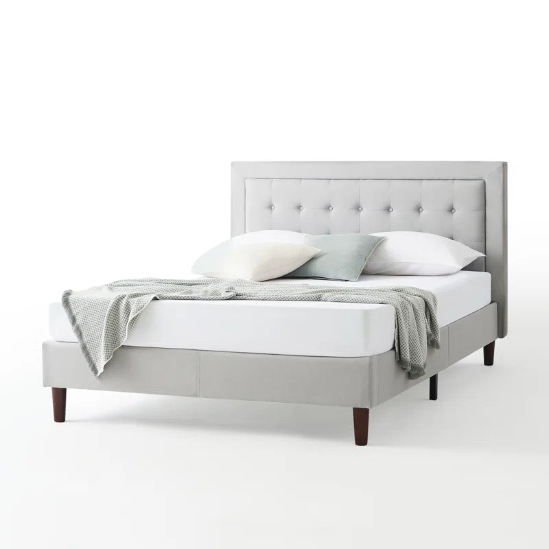 Cassat Upholstered Bed Frame with Button Tufted Headboard