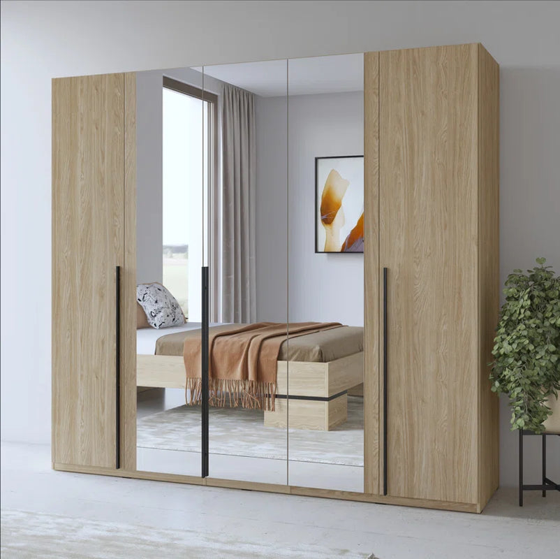 Mathyus 5 Door Manufactured Wood Wardrobe Self-Assembly