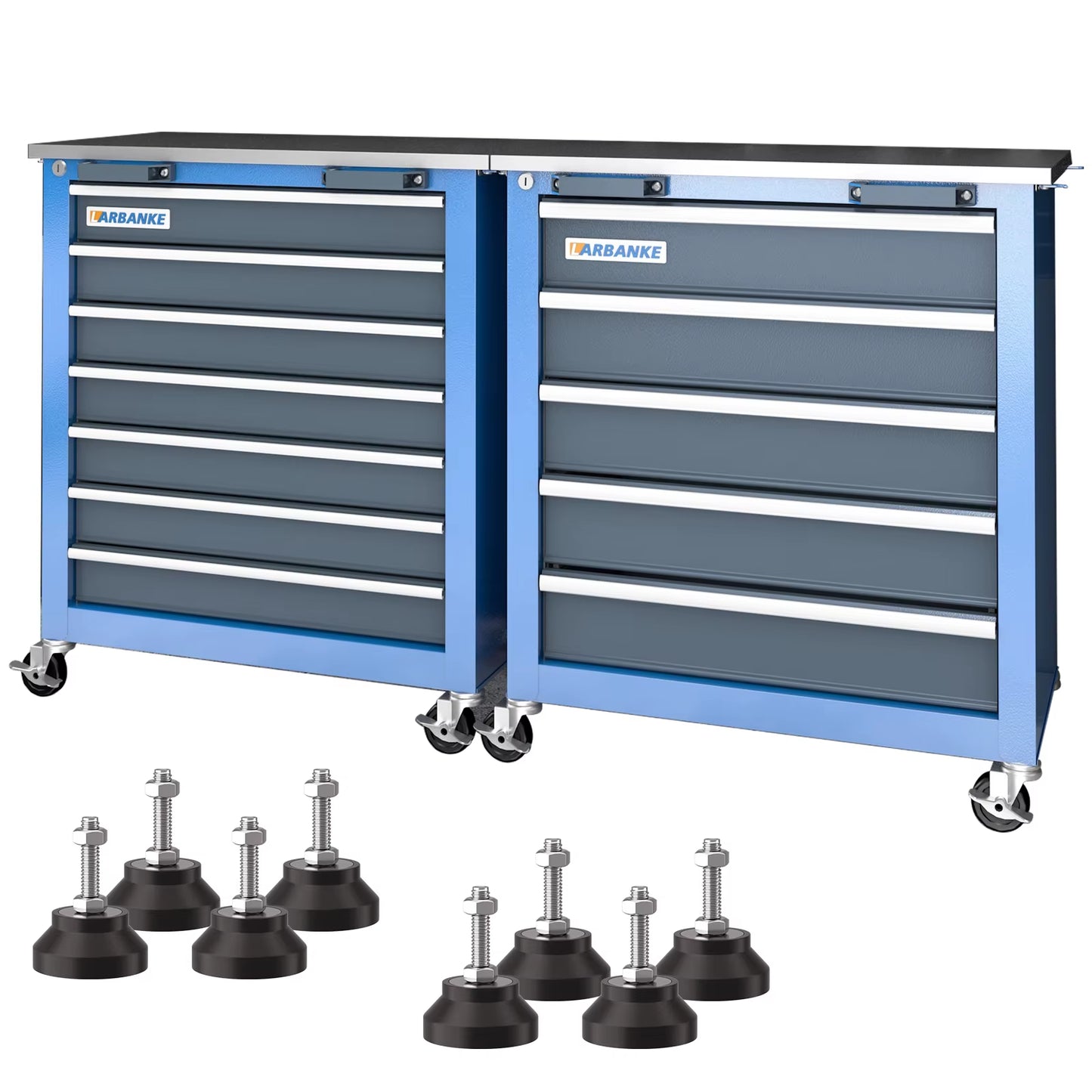 LARBANKE Combination Tool Cabinet,7 Drawer Tool Chest and 5 Drawer Tool Chest for Connected Use