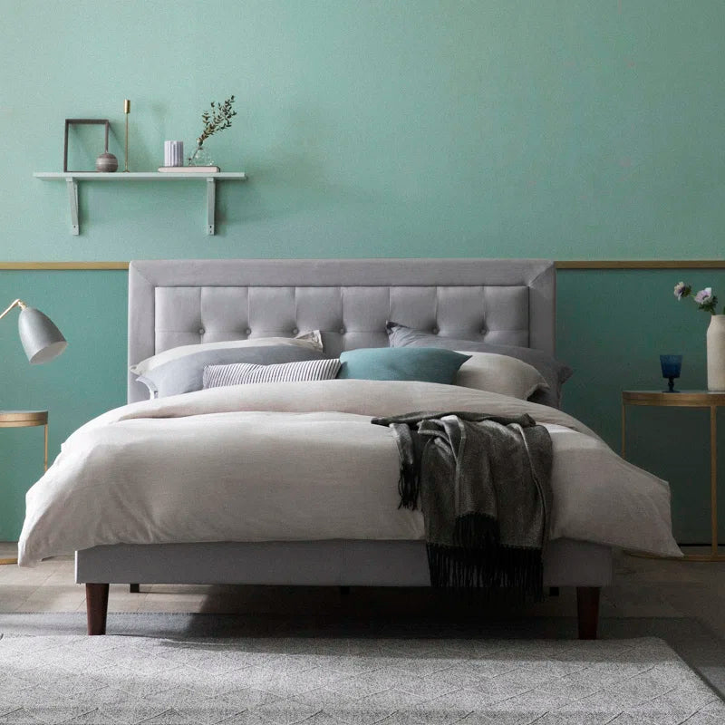 Cassat Upholstered Bed Frame with Button Tufted Headboard