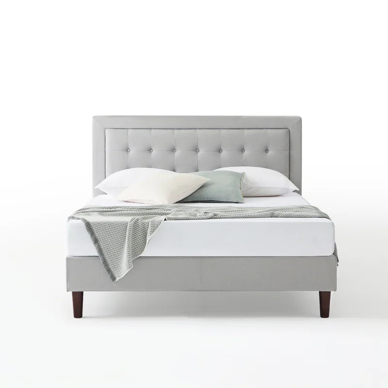 Cassat Upholstered Bed Frame with Button Tufted Headboard