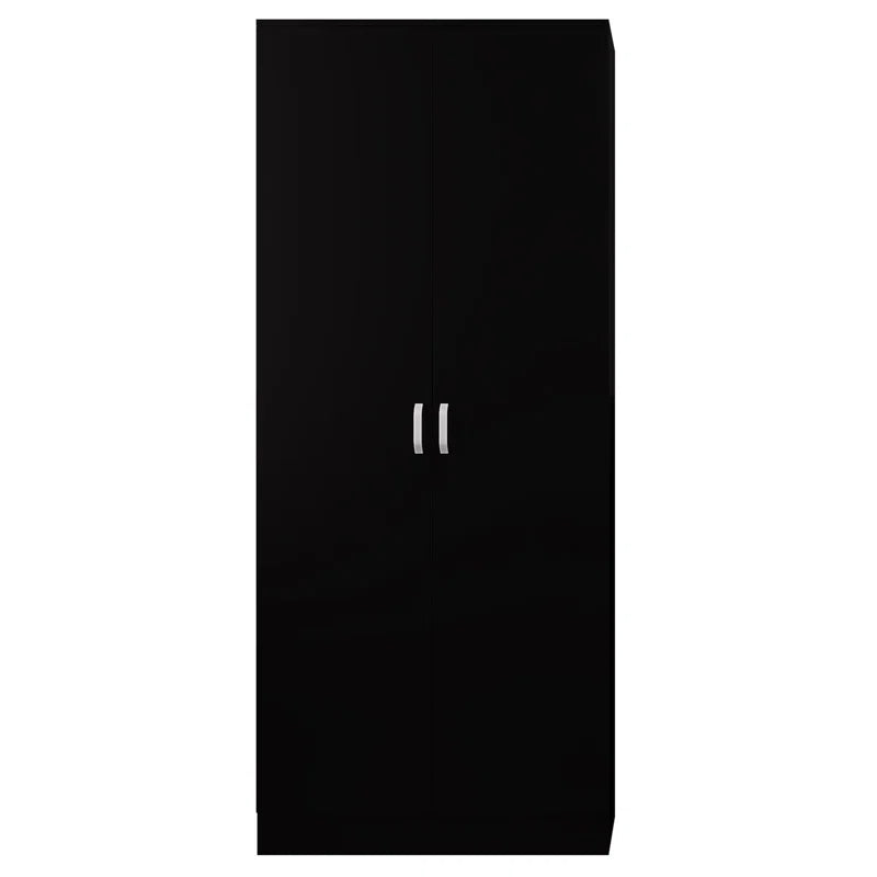 Lycinda 2 Door Double Wardrobe - Matt Finish, Scratch Resistant, Brushed Chrome Metal Handles