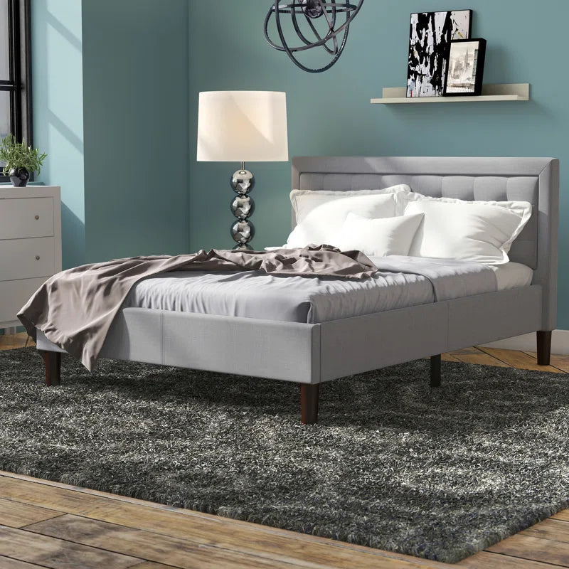 Cassat Upholstered Bed Frame with Button Tufted Headboard