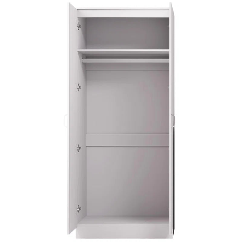 Lycinda 2 Door Double Wardrobe - Matt Finish, Scratch Resistant, Brushed Chrome Metal Handles