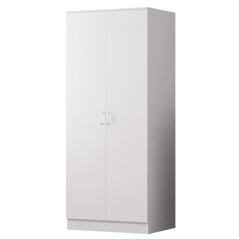 Lycinda 2 Door Double Wardrobe - Matt Finish, Scratch Resistant, Brushed Chrome Metal Handles