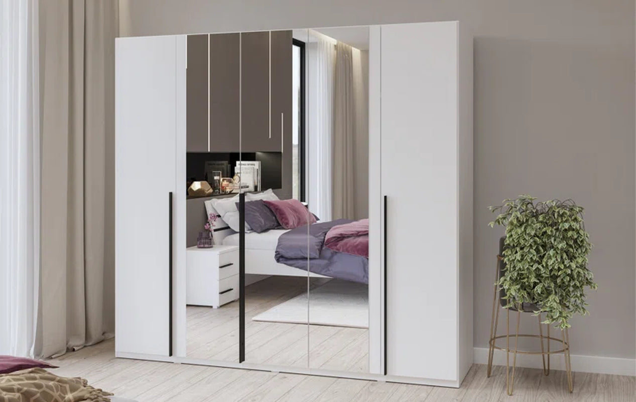 Mathyus 5 Door Manufactured Wood Wardrobe Self-Assembly