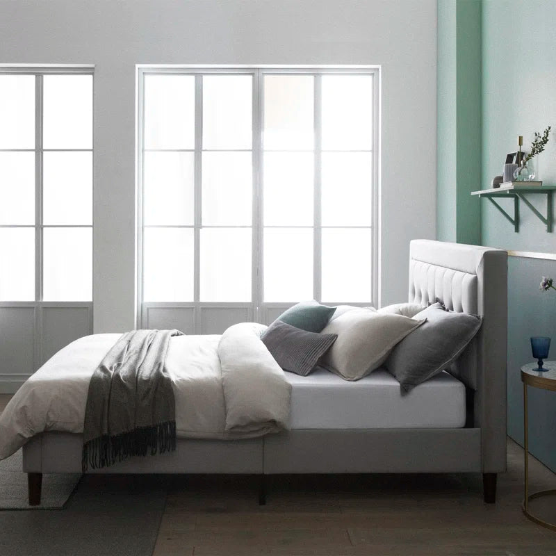 Cassat Upholstered Bed Frame with Button Tufted Headboard