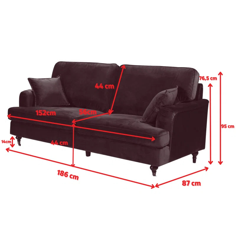 Marcantonio 3 Seater Velvet Sofa