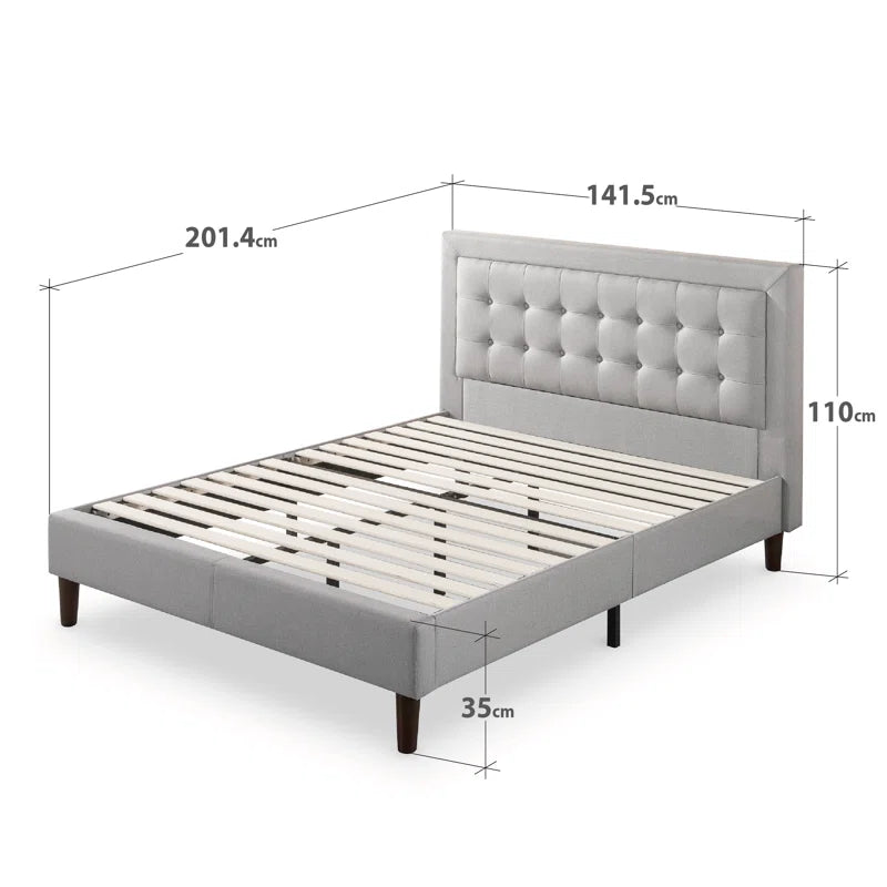 Cassat Upholstered Bed Frame with Button Tufted Headboard