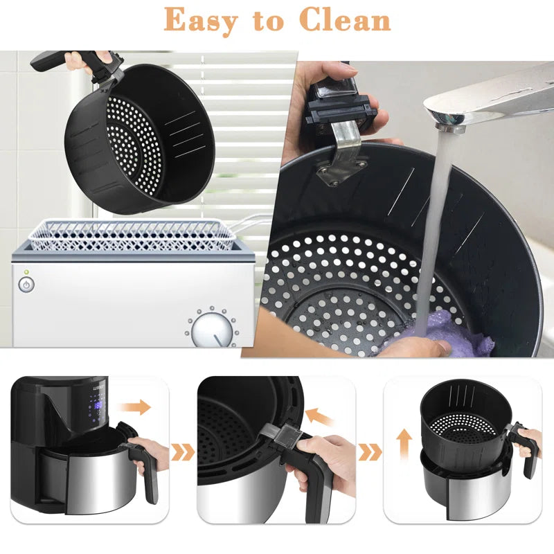 7L Large Air Fryer, Family Size Hot Air Fryer 1800W Digital Touchscreen with 10 Presets, Removable Basket, Timer & Temperature Control for Oil Free & Low Fat Healthy Cooking