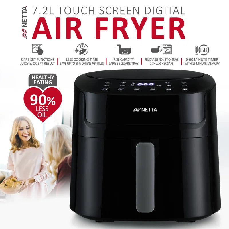 7.2L Digital Air Fryer with 60 Minute Timer - 1800W
