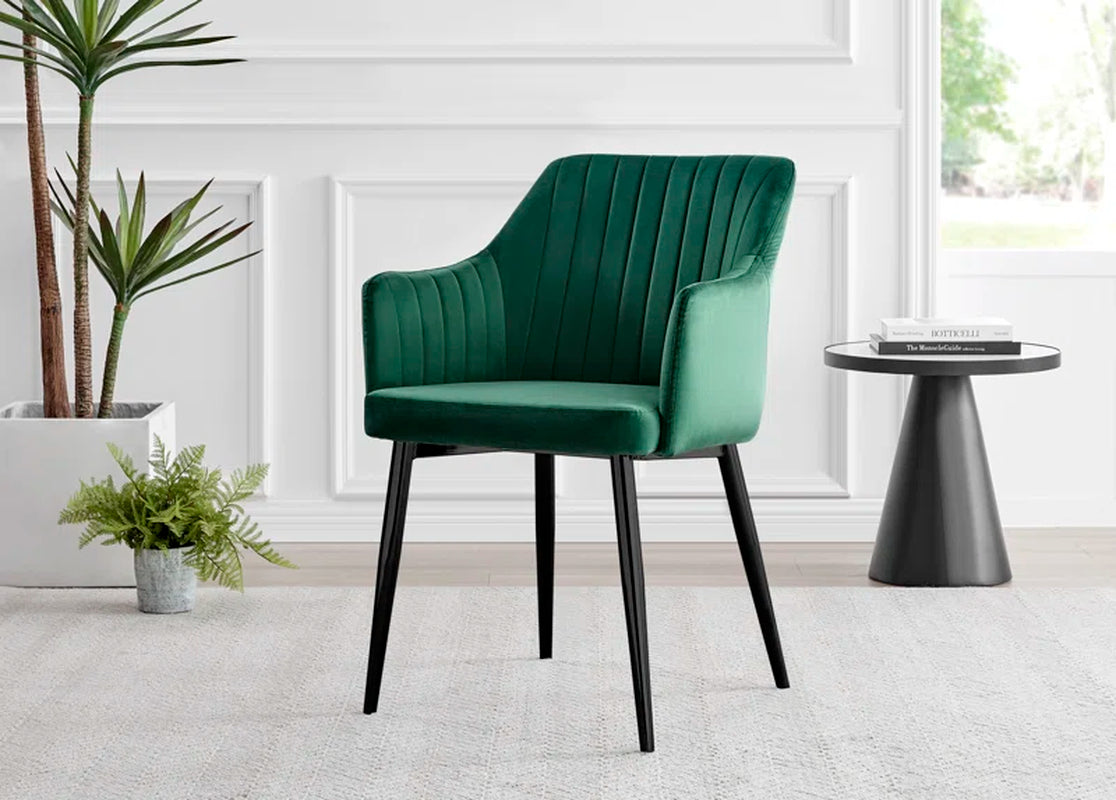 Adler Concrete Effect round Dining Table Set with Shelf & 4 Luxury Modern Velvet Dining Chairs