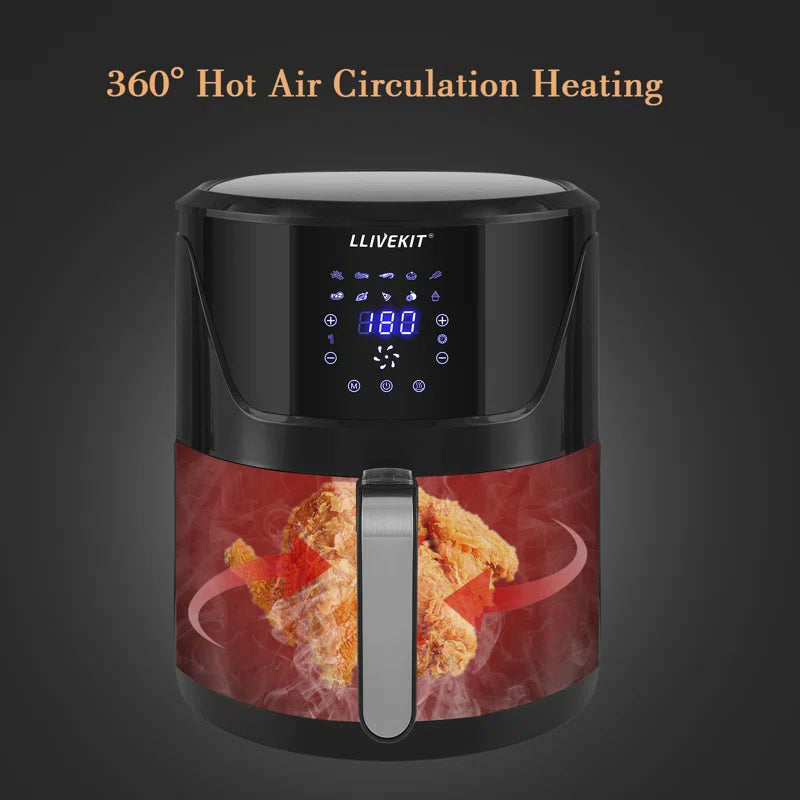 7L Large Air Fryer, Family Size Hot Air Fryer 1800W Digital Touchscreen with 10 Presets, Removable Basket, Timer & Temperature Control for Oil Free & Low Fat Healthy Cooking