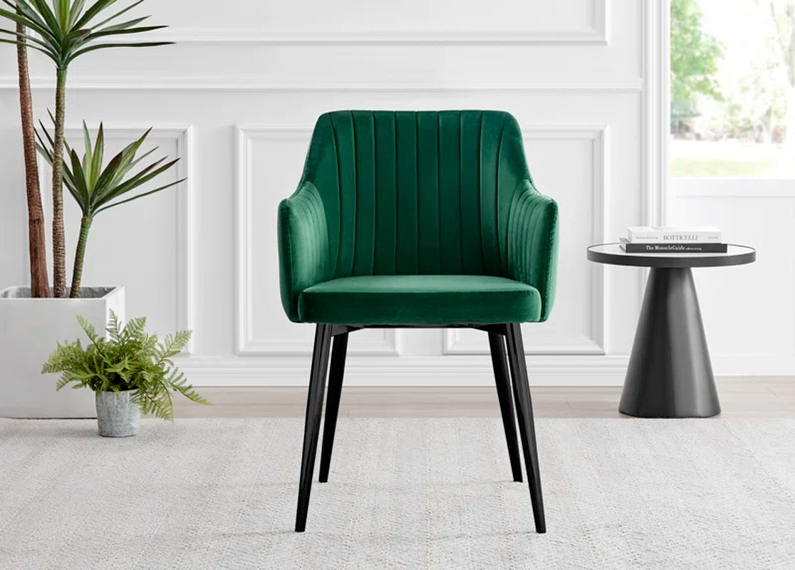 Adler Concrete Effect round Dining Table Set with Shelf & 4 Luxury Modern Velvet Dining Chairs