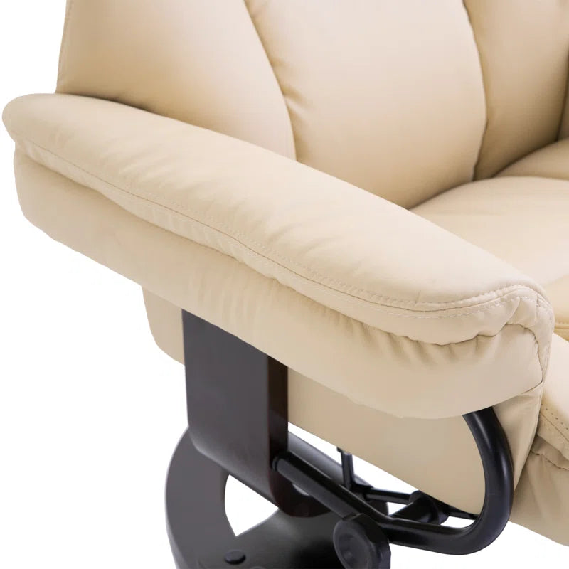 Ladaisia Faux Leather Manual Swivel Recliner with Ottoman