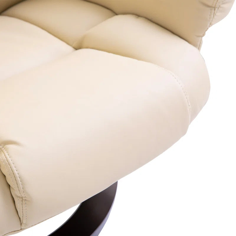 Ladaisia Faux Leather Manual Swivel Recliner with Ottoman