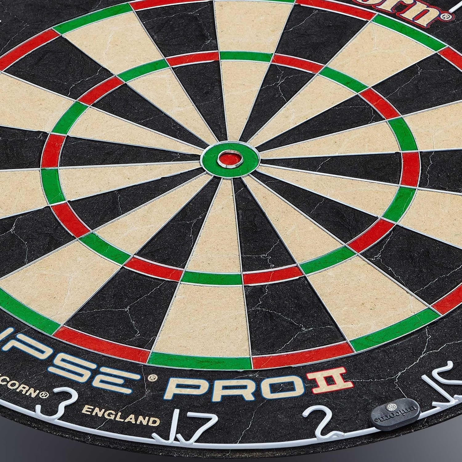 Dartboard | Eclipse Pro 2 | Flat Profile Number Ring | Championship Quality Sisal Bristle | Staple-Free Construction
