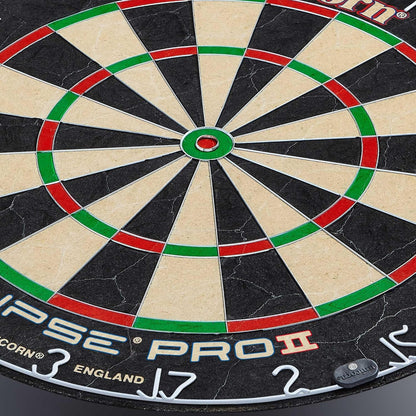 Dartboard | Eclipse Pro 2 | Flat Profile Number Ring | Championship Quality Sisal Bristle | Staple-Free Construction