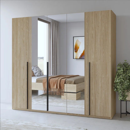 Mathyus 5 Door Manufactured Wood Wardrobe Self-Assembly