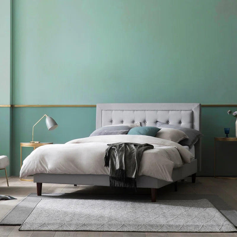 Cassat Upholstered Bed Frame with Button Tufted Headboard