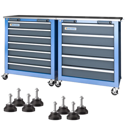 LARBANKE Combination Tool Cabinet,7 Drawer Tool Chest and 5 Drawer Tool Chest for Connected Use