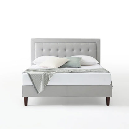 Cassat Upholstered Bed Frame with Button Tufted Headboard