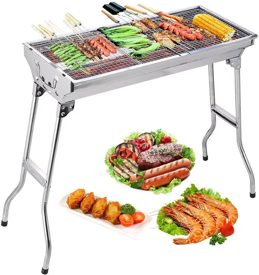 Portable Folding BBQ Grill, Compact and Lightweight Charcoal Grill, Easy to Assemble and Carry, Ideal for Outdoor Cooking