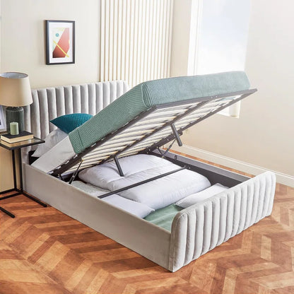 Comacho Upholstered Ottoman Storage Bed with Mattress
