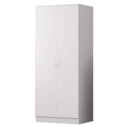 Lycinda 2 Door Double Wardrobe - Matt Finish, Scratch Resistant, Brushed Chrome Metal Handles