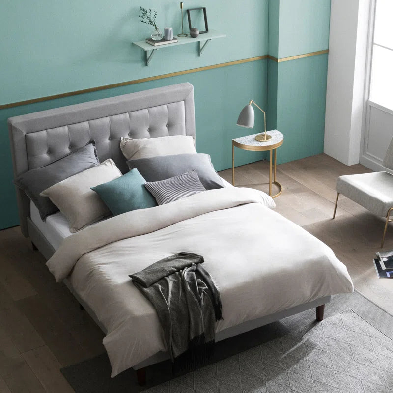 Cassat Upholstered Bed Frame with Button Tufted Headboard