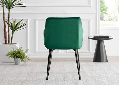 Adler Concrete Effect round Dining Table Set with Shelf & 4 Luxury Modern Velvet Dining Chairs