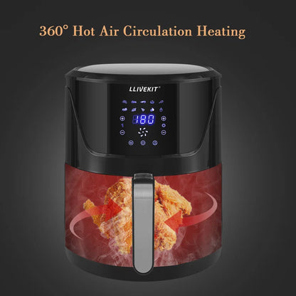 7L Large Air Fryer, Family Size Hot Air Fryer 1800W Digital Touchscreen with 10 Presets, Removable Basket, Timer & Temperature Control for Oil Free & Low Fat Healthy Cooking