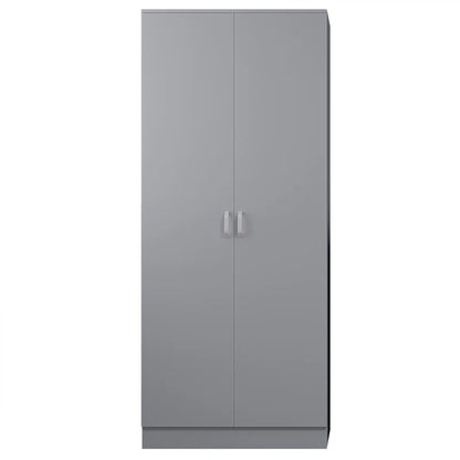 Lycinda 2 Door Double Wardrobe - Matt Finish, Scratch Resistant, Brushed Chrome Metal Handles